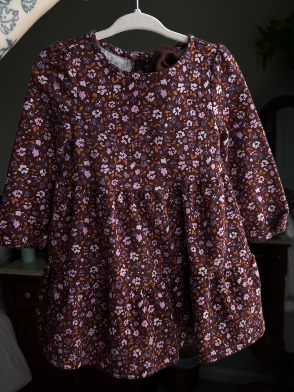 Carter's Brown Dress with Lilac & Rust Floral Print